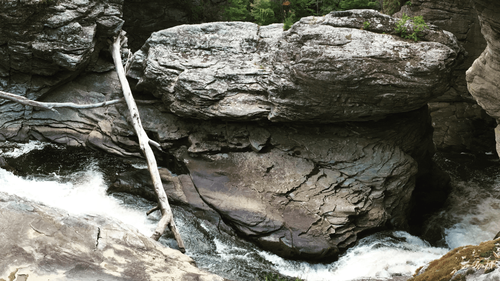 Hard stones in waterfall