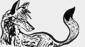 Wolf Looking Back by Lauren Bell
