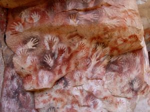 Hands Painted on Cave Wall, Argentina