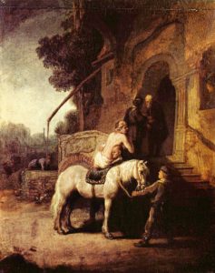 The Good Samaritan by Rembrandt c.1630. Wallace Collection, London.